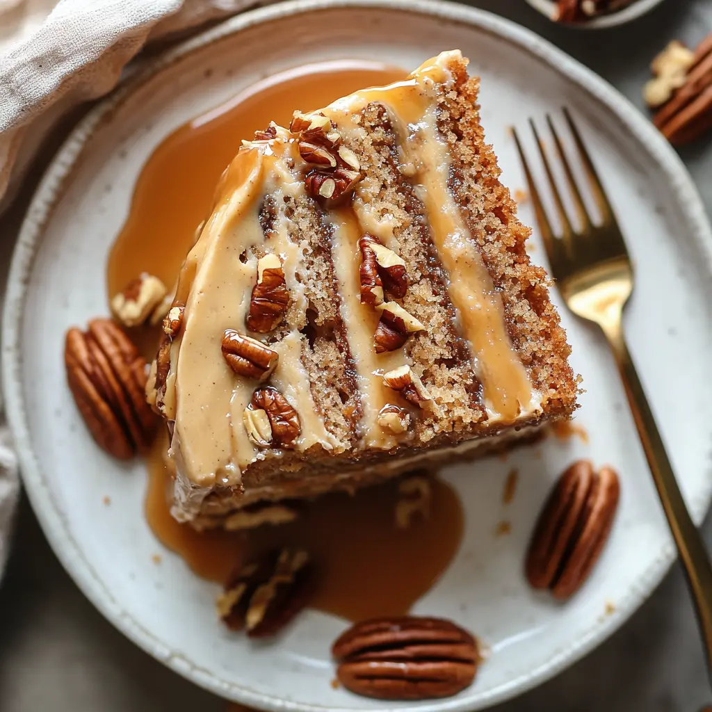banana pecan caramel cake